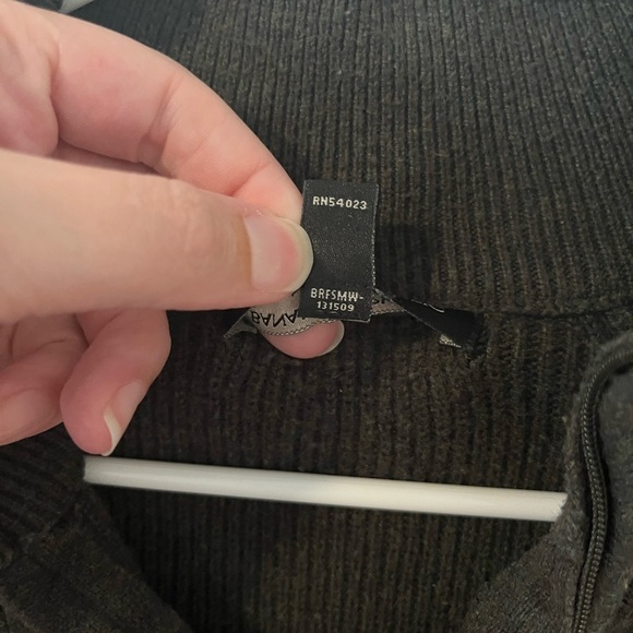 Banana Republic 1/4 Zip Knit Sweater Cropped Olive Green Women’s Medium - Picture 5 of 11